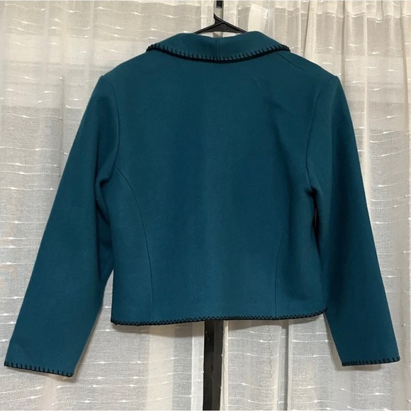 MID-WEST GARMENT CO Western Teal Wool Jacket Silver Button Canada Made vintage - Picture 4 of 7